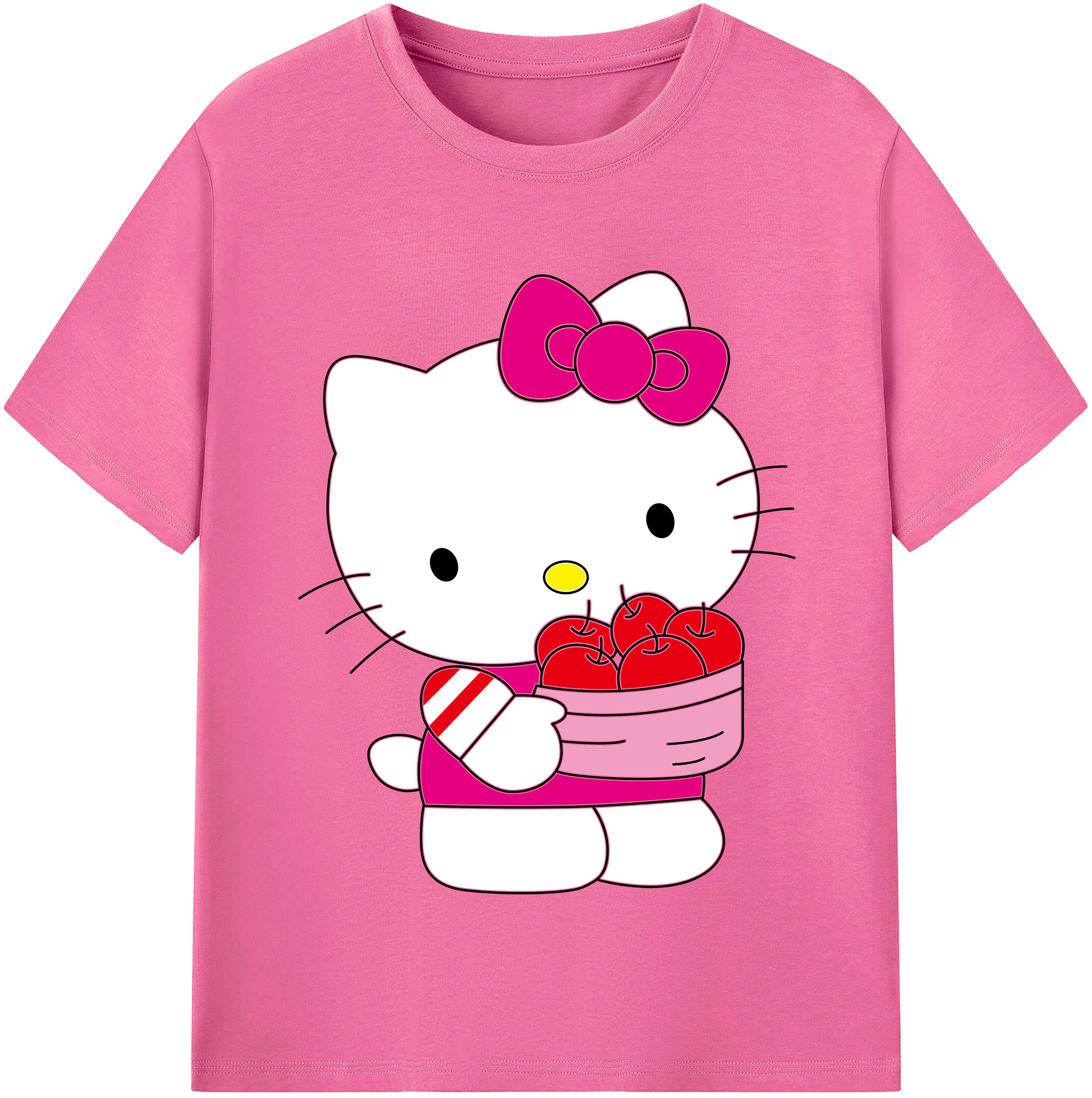 （画像用） Hello Kitty ハローキティ レディースカジュアルプリントTシャツ（綿100％）